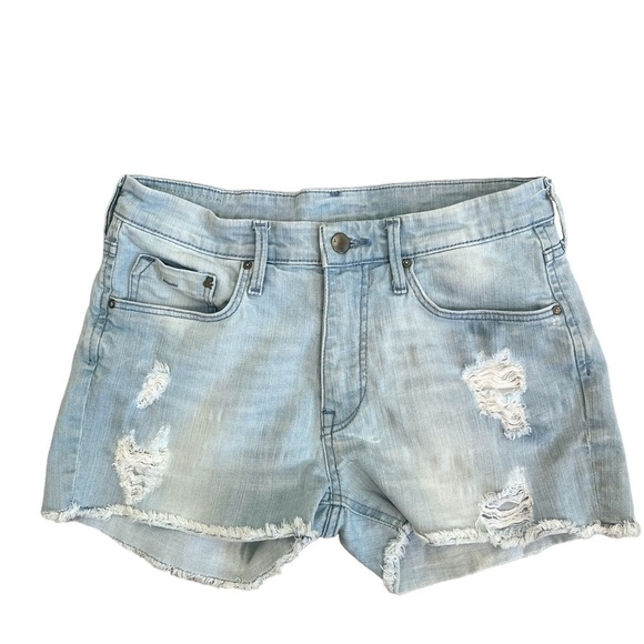 H&M Pants - 39-H & M light wash distressed denim shorts    6